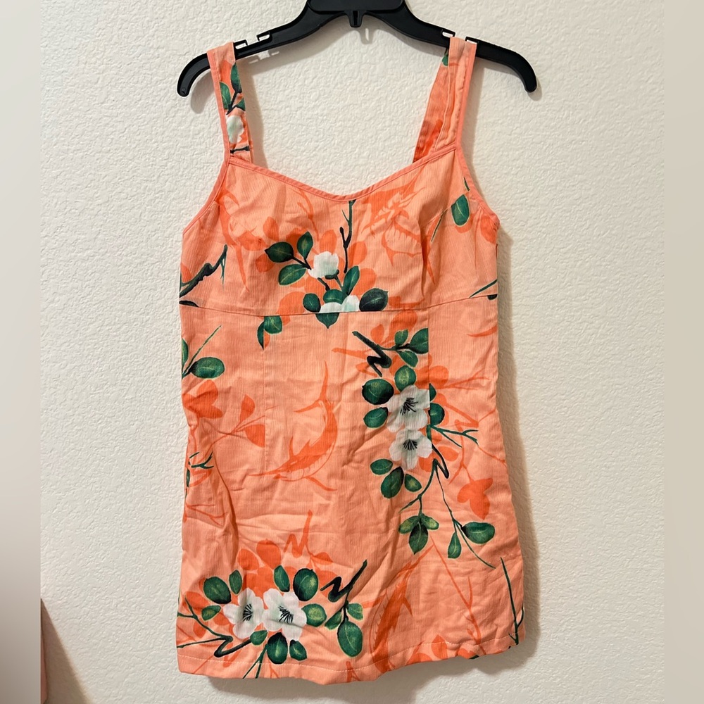 Coral Floral Mini Dress